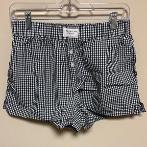 American Eagle Outfitters Black and White Checkered Pajama Shorts